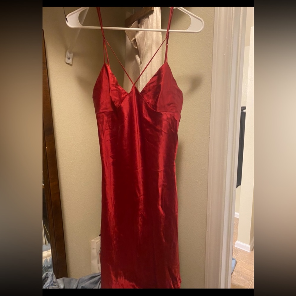 Red Victoria’s Secret vintage silk slip / mini dress